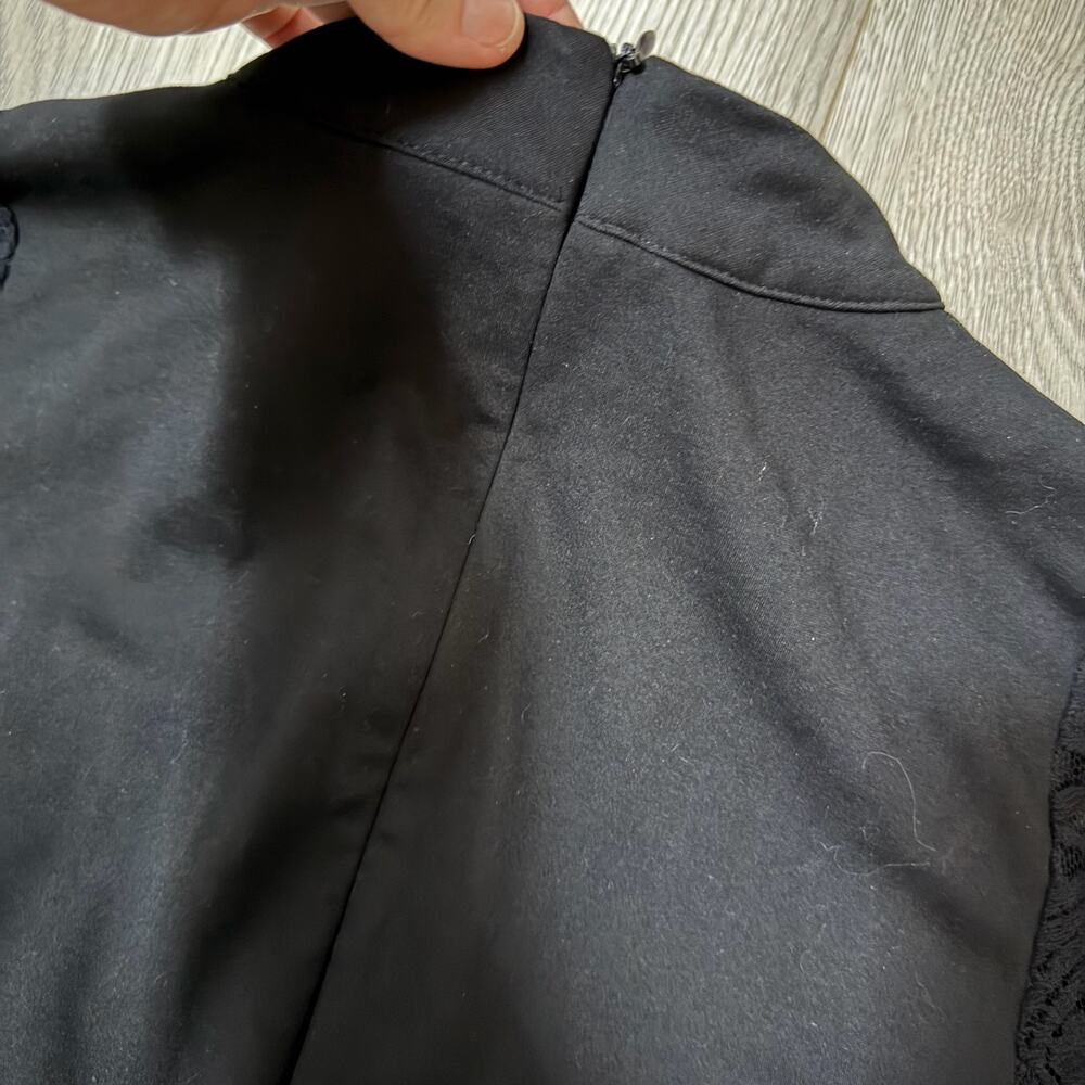 Lulus black long slv body con dress see thru sleeves sexy dressy cocktail sz M - Picture 4 of 8